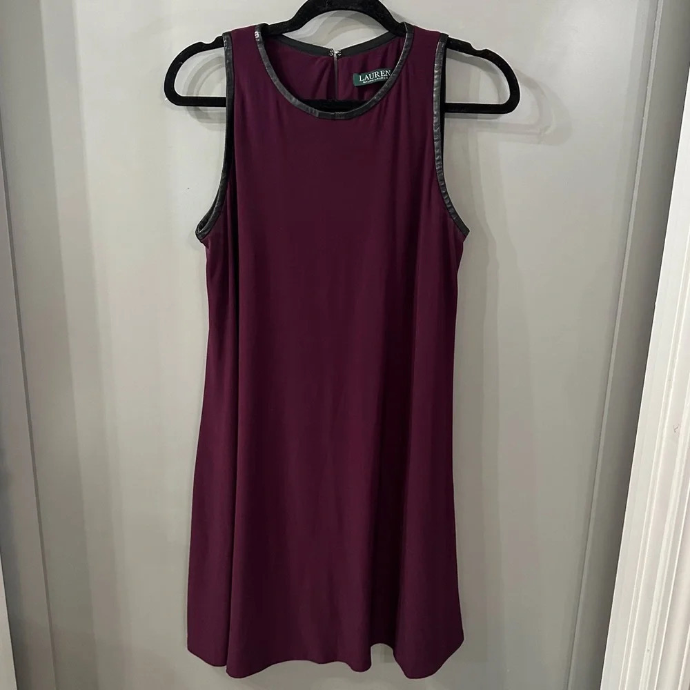 Ralph Lauren Dress Maroon Wine Sleeveless Sheath Dress Size 12